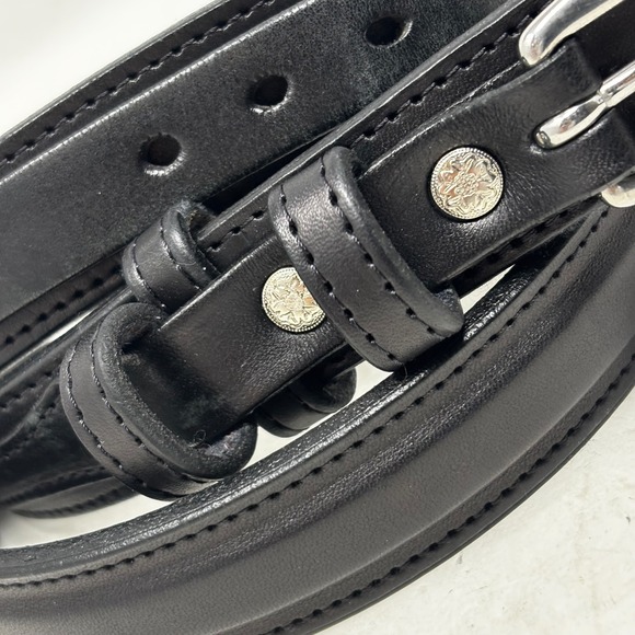 Yoder Leather Company Mens Black Premium Genuine Leather Belt Size 44 Amish - Picture 2 of 8